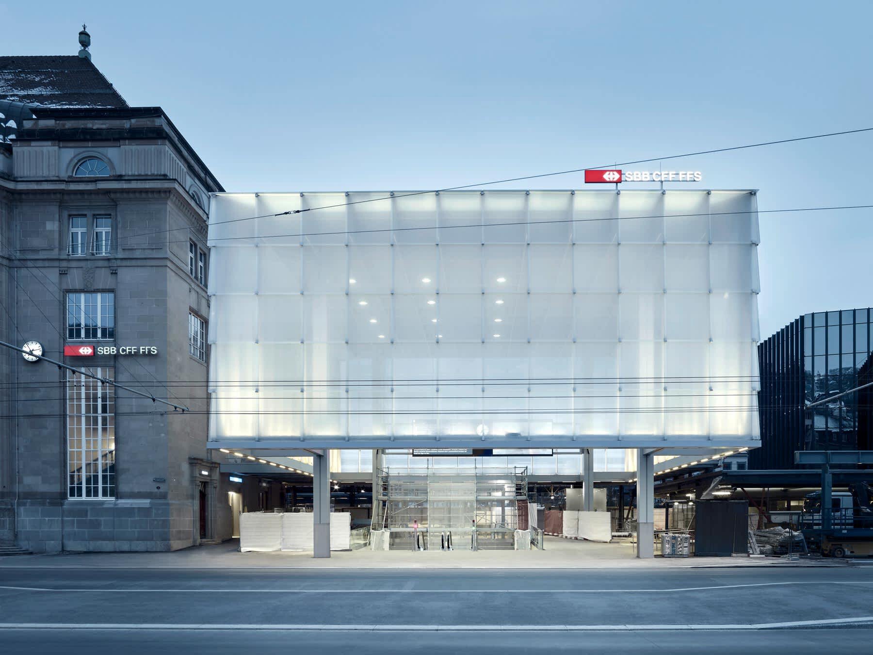 St. Gallen railroad station and station square